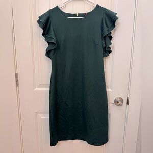 Tommy Hilfiger Green Ruffle Sleeve Dress